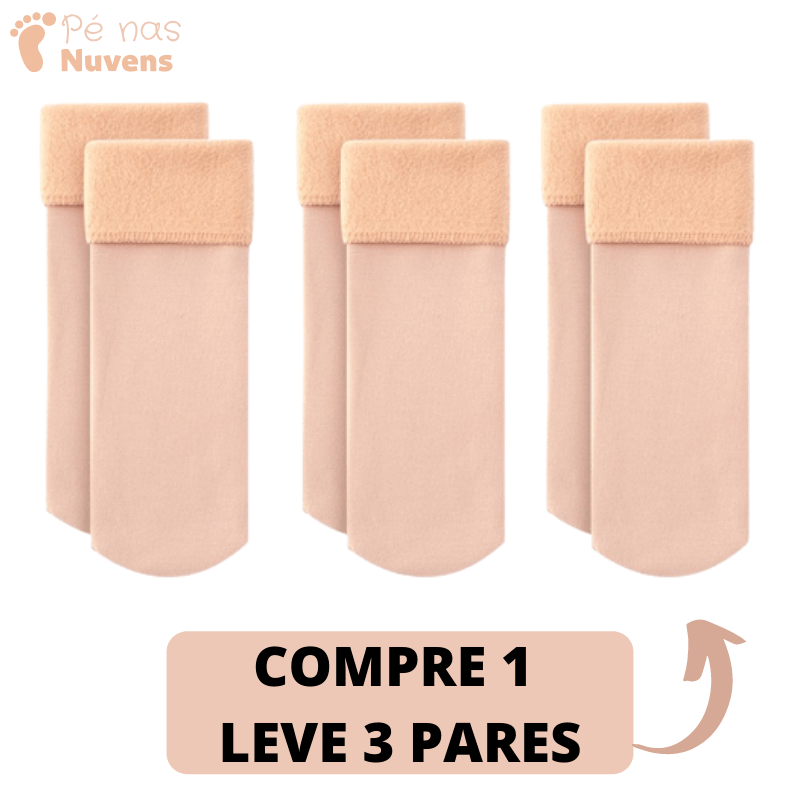 Meia Térmica Nuvem®- Pague 1 leve 3 pares - (Meias Forradas em Lã Thermal) - CUPOM  ( 10%PIX )