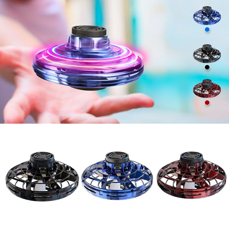 Flynova Fidget Spinner Mini Drone LED UFO Tipo Helicóptero Voador Spinner Fingertip Upgrade Voo Gyro Drone Toy Kids Gift